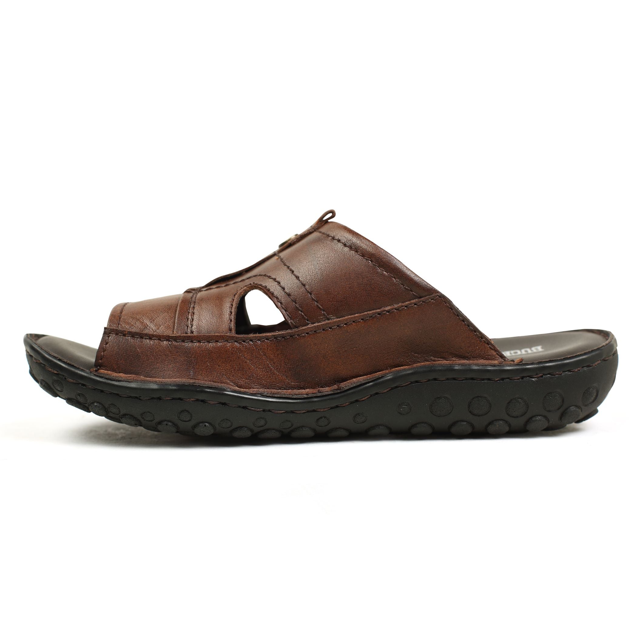 BUCKAROO Genuine Leather Casual Closed Sandal for Men: NEW NOLEN Tan