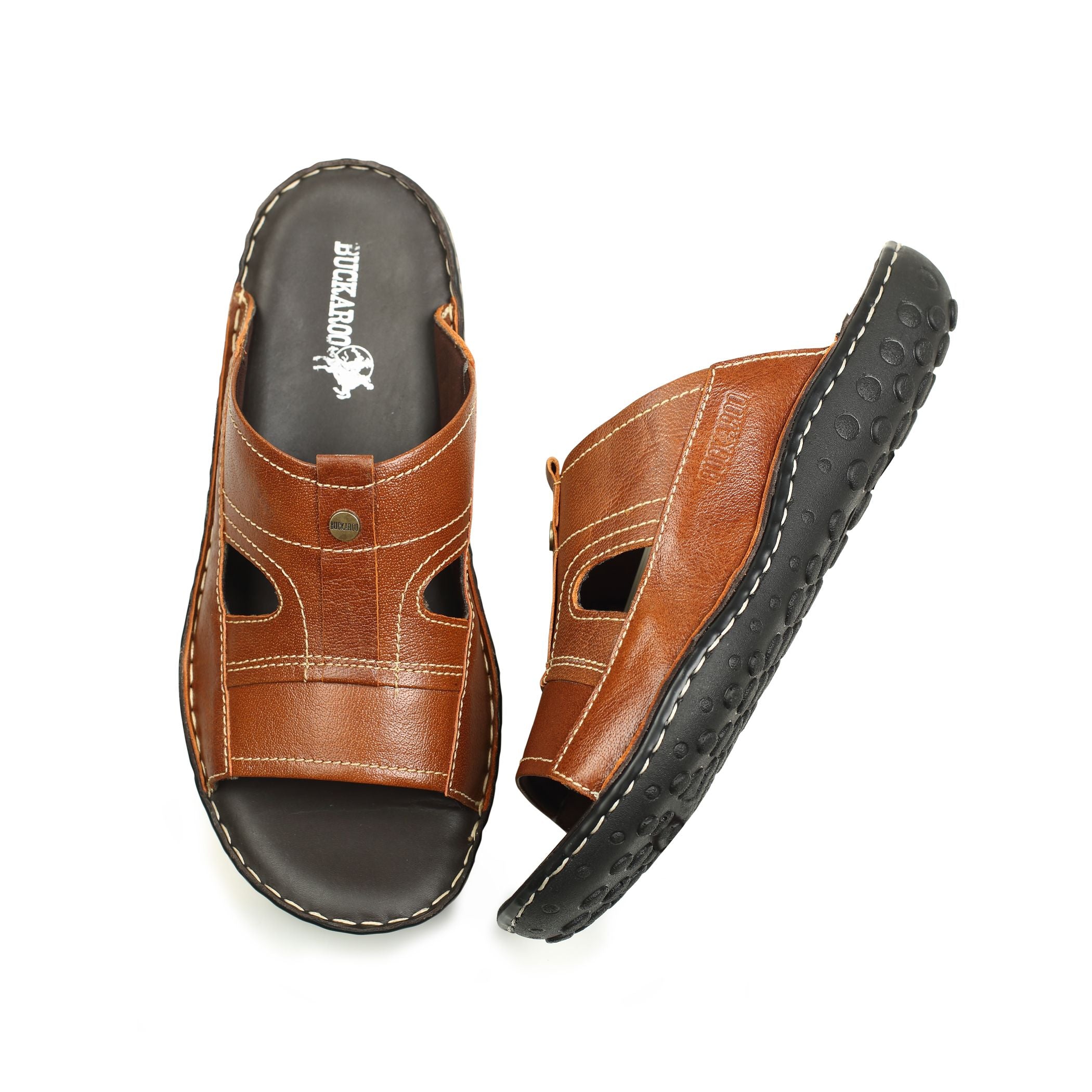 BUCKAROO Genuine Leather Casual Closed Sandal for Men: NEW NOLEN