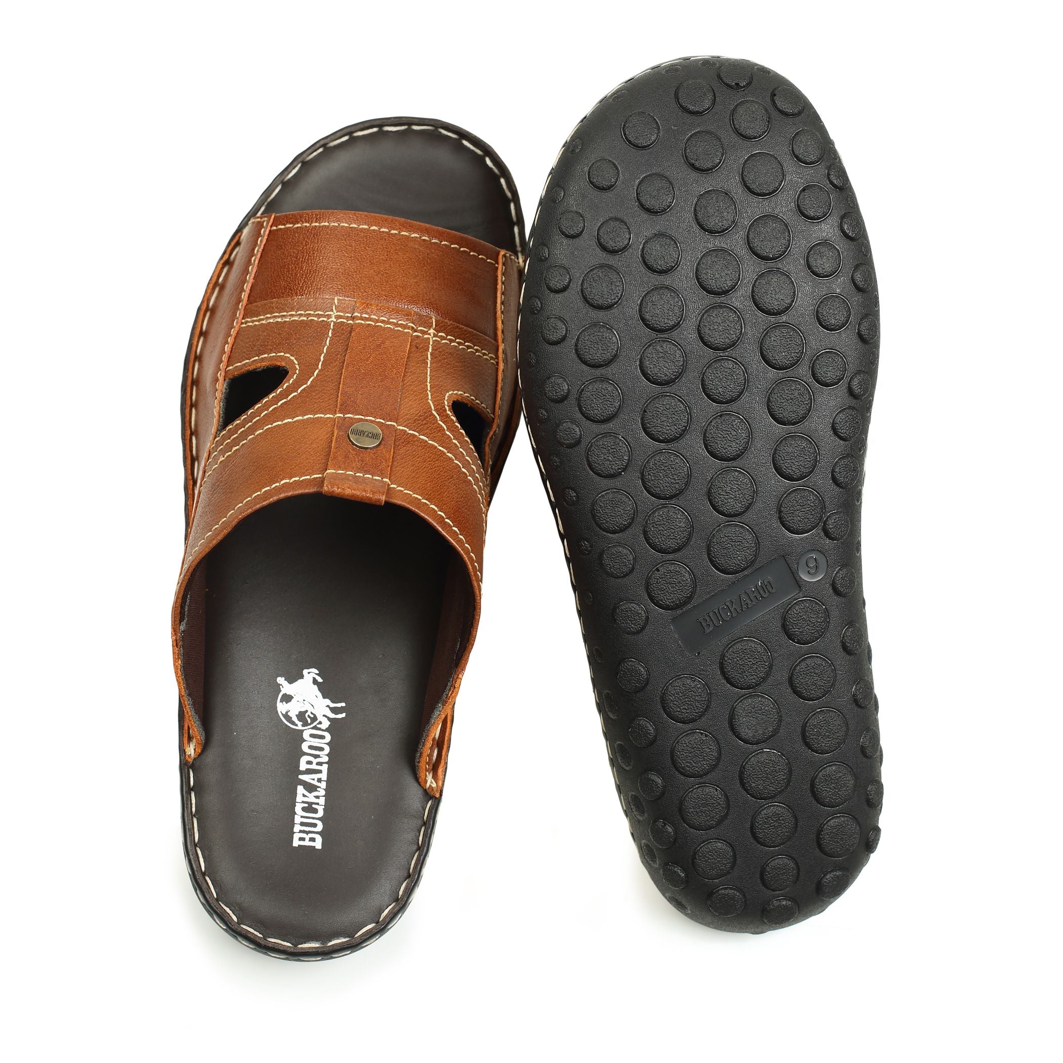 BUCKAROO Genuine Leather Casual Closed Sandal for Men: NEW NOLEN