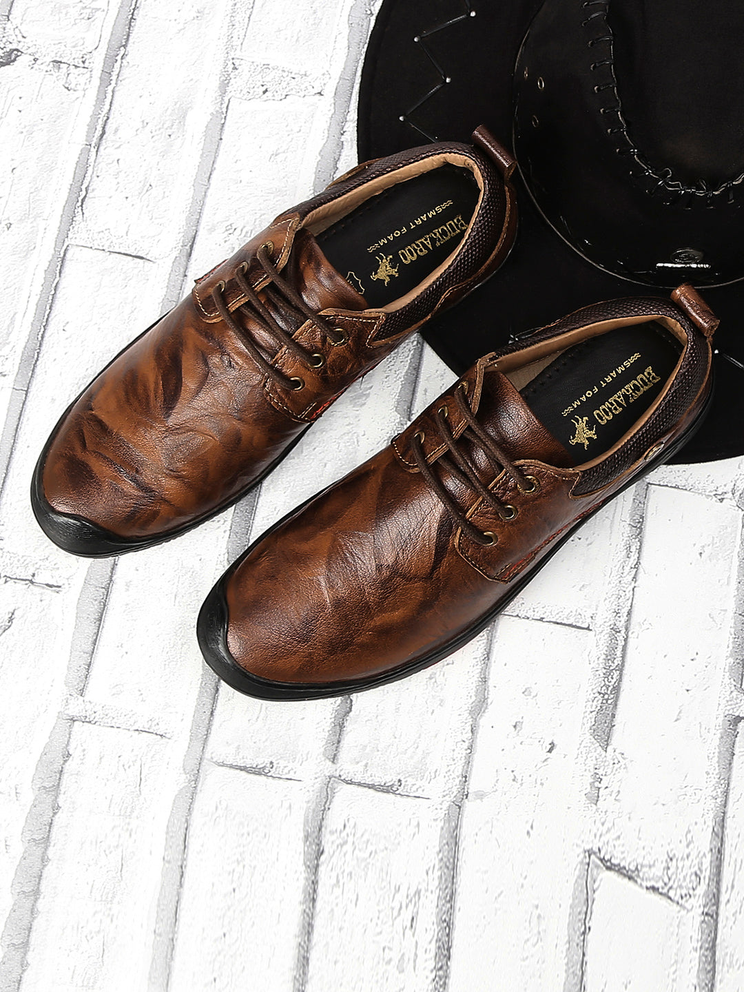 BUCKAROO Genuine Leather Casual Slip-On Shoes for Men: STONE NX Brown