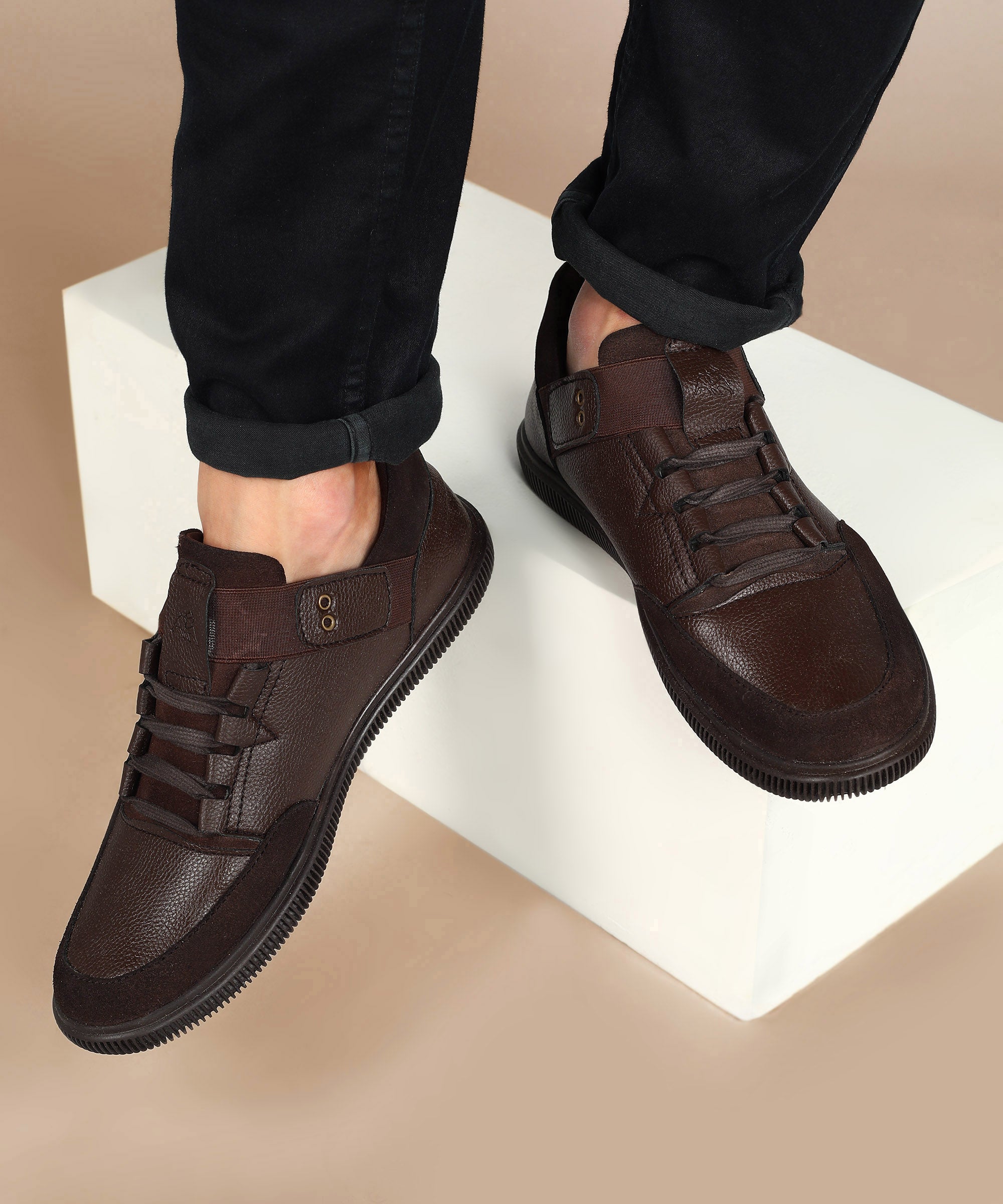 Jaripeo Vegan Leather Casual Shoes for Men: WALDO Brown